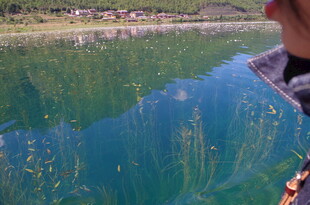 泛舟赏清澈湖水美景