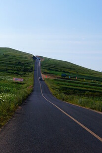 蜿蜒公路穿行于绿野之间