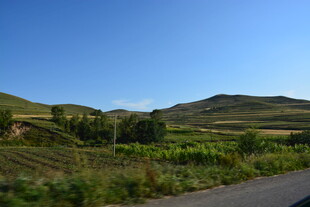 山间公路旁的田园风光
