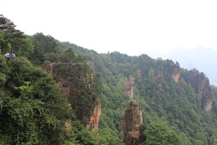奇峰耸立的翠绿山峦