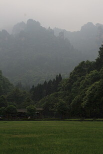 山间绿野 朦胧美景如画