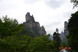 奇峰耸立的山林景观
