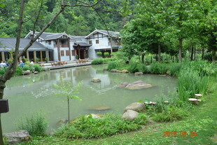 中式园林湖畔雅致建筑