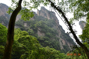 山林间的巍峨山峰