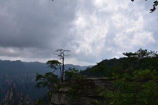 山间云雾缭绕的自然景致