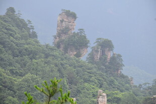奇峰林立的秀丽山林景观