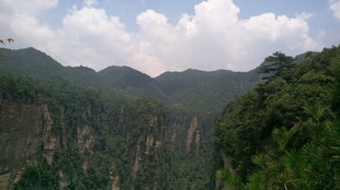 青山云雾间的秀丽景致