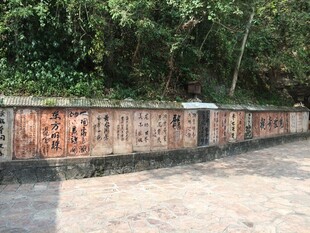 古朴围墙与周边绿意景致