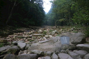 山间乱石遍布的溪流场景