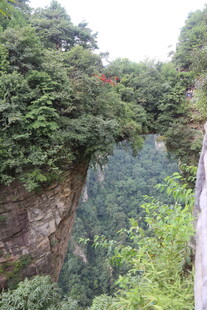 山间奇景 天然石桥绿意浓