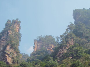 奇峰耸立的壮美山林景观