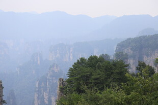 壮丽山景与葱郁树木