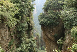 壮丽峡谷间的翠绿山川景象