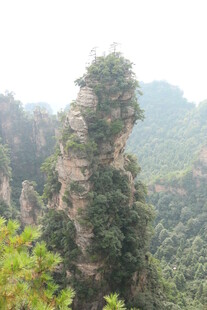 奇峰耸立的山林景观