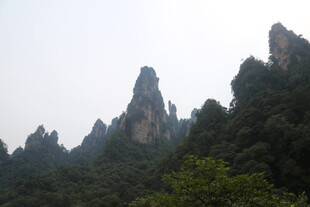 奇峰林立的壮美山林景观