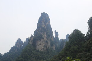 奇峰耸立的壮美山林景观