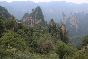 奇峰林立的壮美山林景观