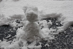 路边的迷你小雪人