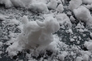 地面上的蓬松白雪