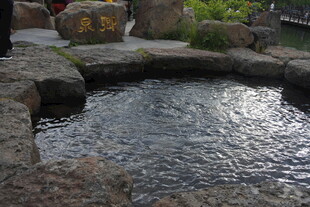 户外石砌小水池景观