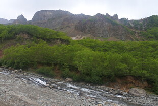 山间绿意与溪流景观
