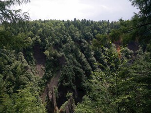 山林间的深邃峡谷景观