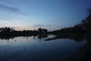 黄昏湖畔静谧美景