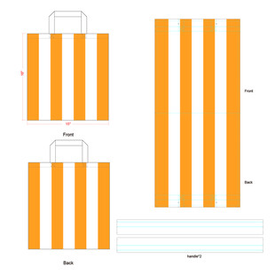 橙色条纹手提袋设计图