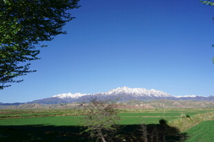 田园雪山风光美景