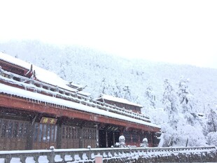 雪覆古建筑 尽显古韵之美