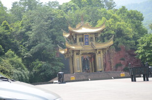 中式古亭立于葱郁林间