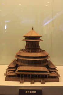 古代多层木质建筑模型