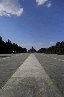 宽阔广场 蓝天绿树美景