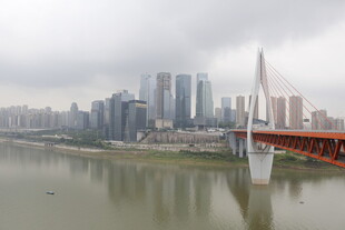 重庆城市江景与跨江大桥