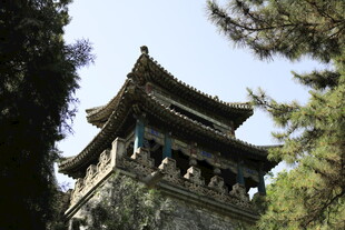 古亭掩映于绿树间