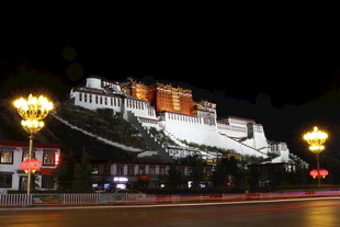 布达拉宫夜景璀璨迷人