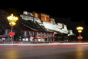 夜幕下的布达拉宫美景
