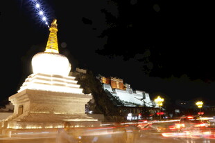 夜晚璀璨的白塔景观
