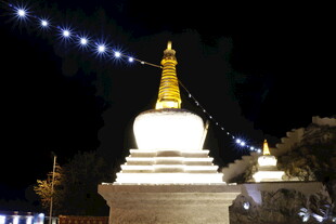 夜晚中的白塔景观