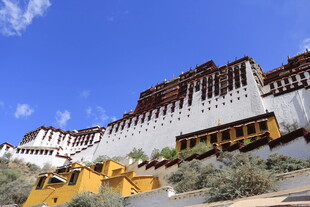 雄伟布达拉宫 蓝天白云下