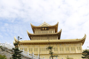 金色古建筑塔楼景观