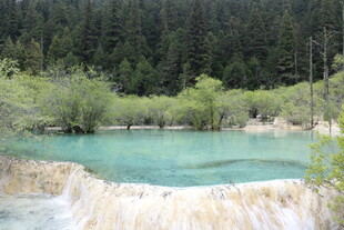九寨沟绝美蓝绿色湖水景观