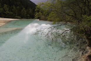 清澈溪流中的水花飞溅