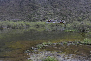 山间静谧小湖景观