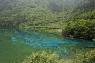 青山绿水间的幽美湖泊