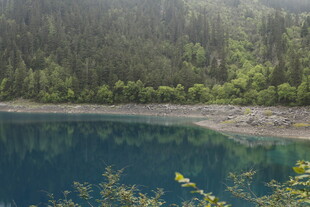 静谧蓝湖与葱郁山林