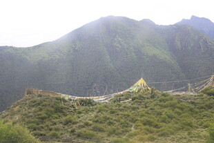 山间帐篷伴绿意美景