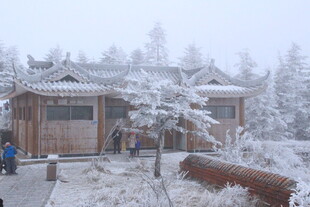 雪覆古宅显静谧之美