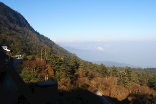 山间秋景 远眺云海风光