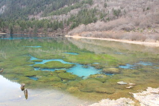 湖畔美景 澄澈湖水与远山